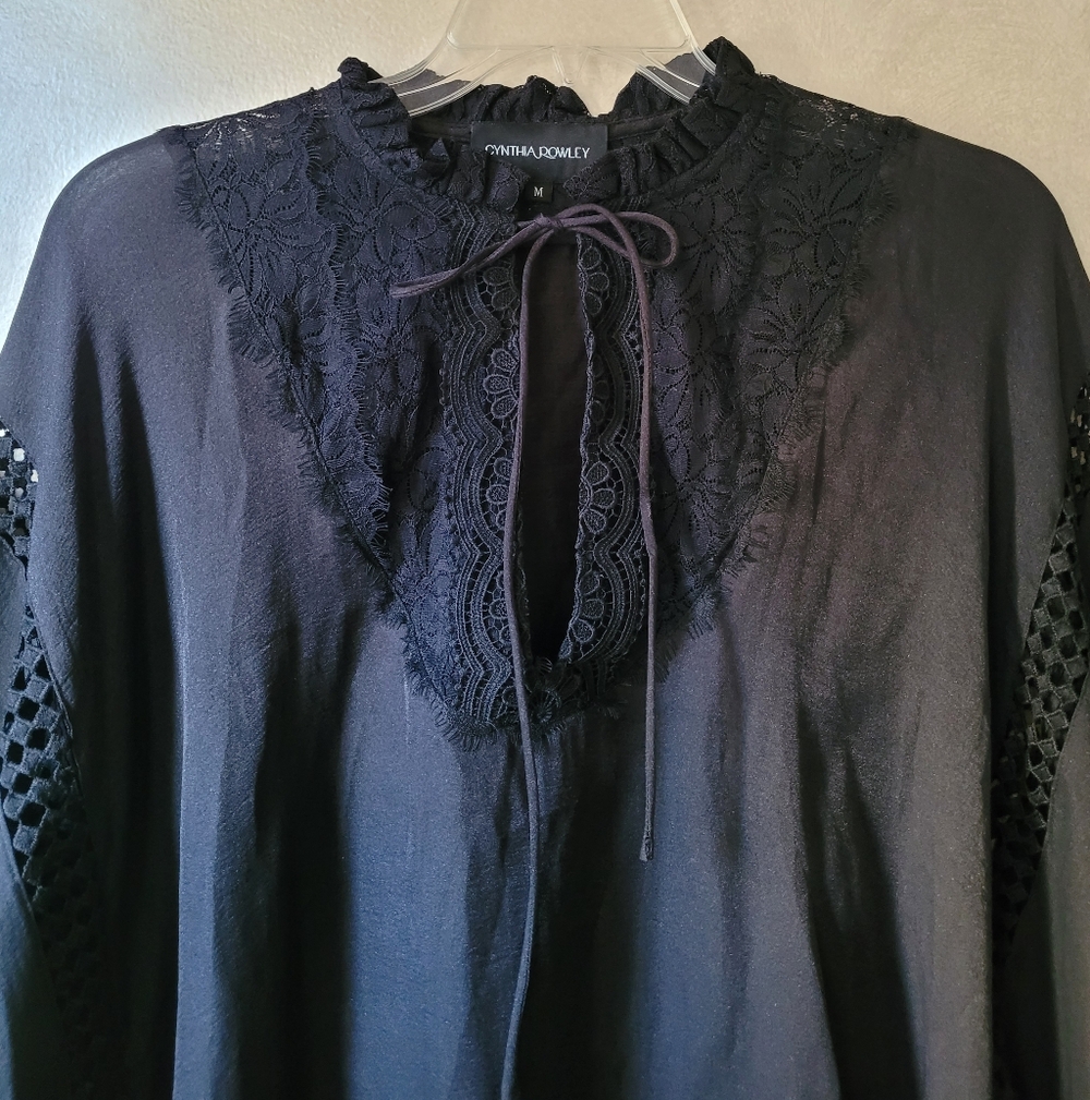 CYNTHIA ROWLEY LACE TRIM KAFTAN DRESS - Picture 5 of 9